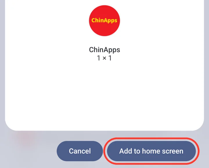 Step 5: If your phone asks, tap Add to home screen