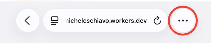 Safari toolbar with the three-dots button circled
