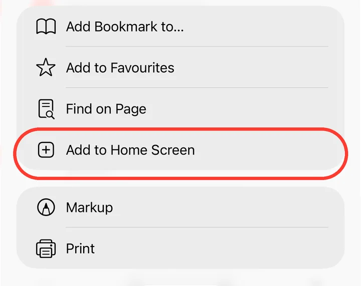 Step 3: Tap Add to Home Screen